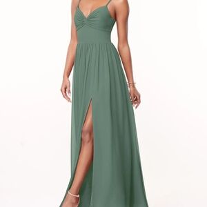 Azazie Zeya Eucalyptus Chiffon Bridesmaid Dress - Worn Once!
